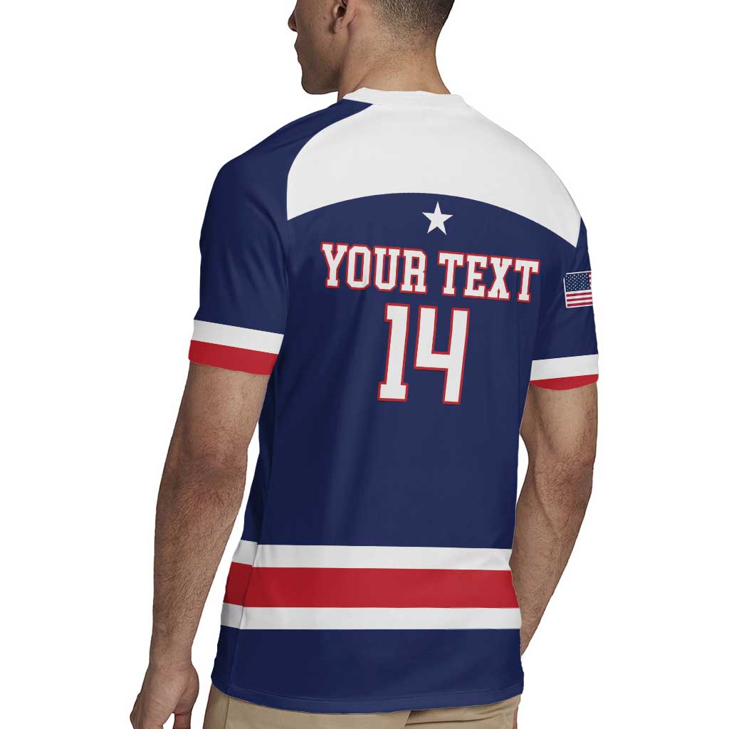 Custom United States Lacrosse Rugby Jersey Go Champions Blue Version