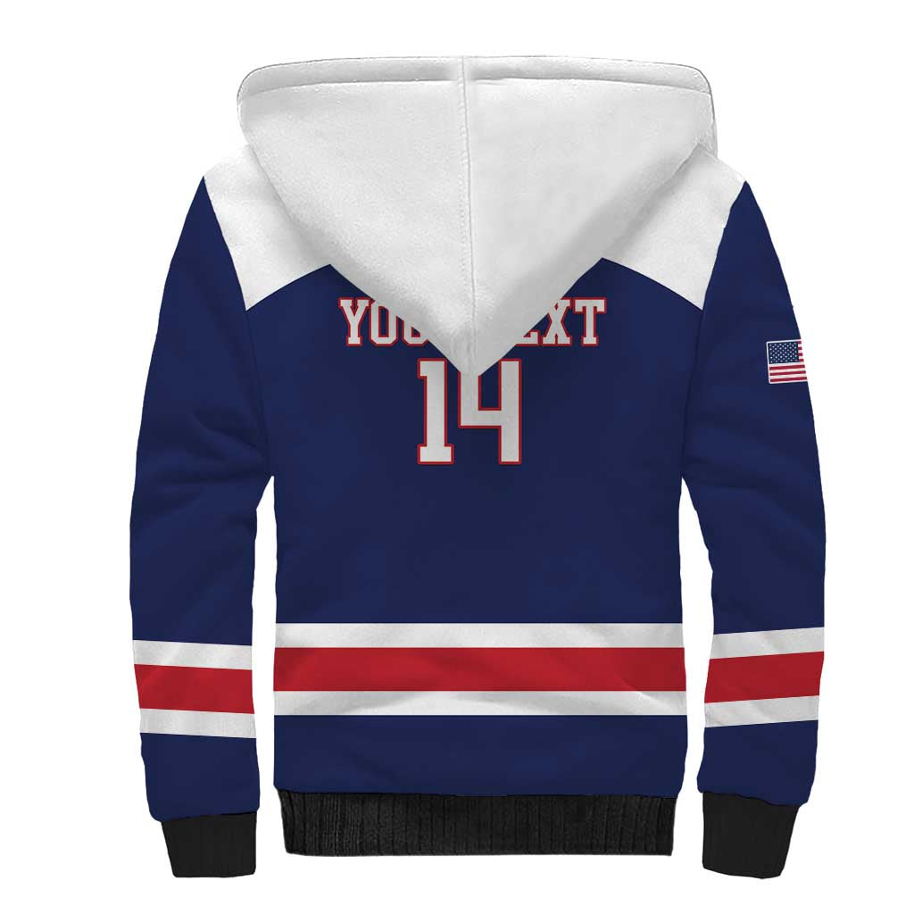 Custom United States Lacrosse Sherpa Hoodie Go Champions Blue Version