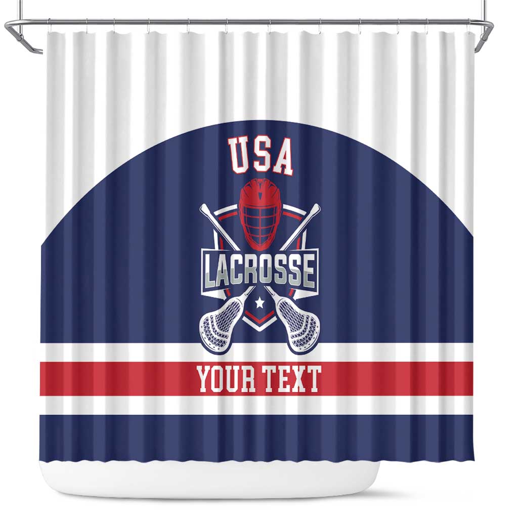 Custom United States Lacrosse Shower Curtain Go Champions Blue Version