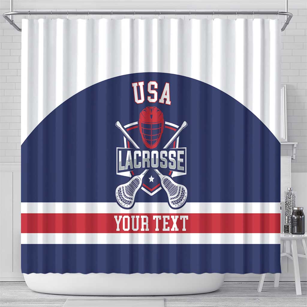Custom United States Lacrosse Shower Curtain Go Champions Blue Version