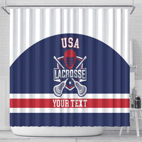 Custom United States Lacrosse Shower Curtain Go Champions Blue Version