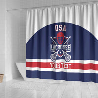 Custom United States Lacrosse Shower Curtain Go Champions Blue Version
