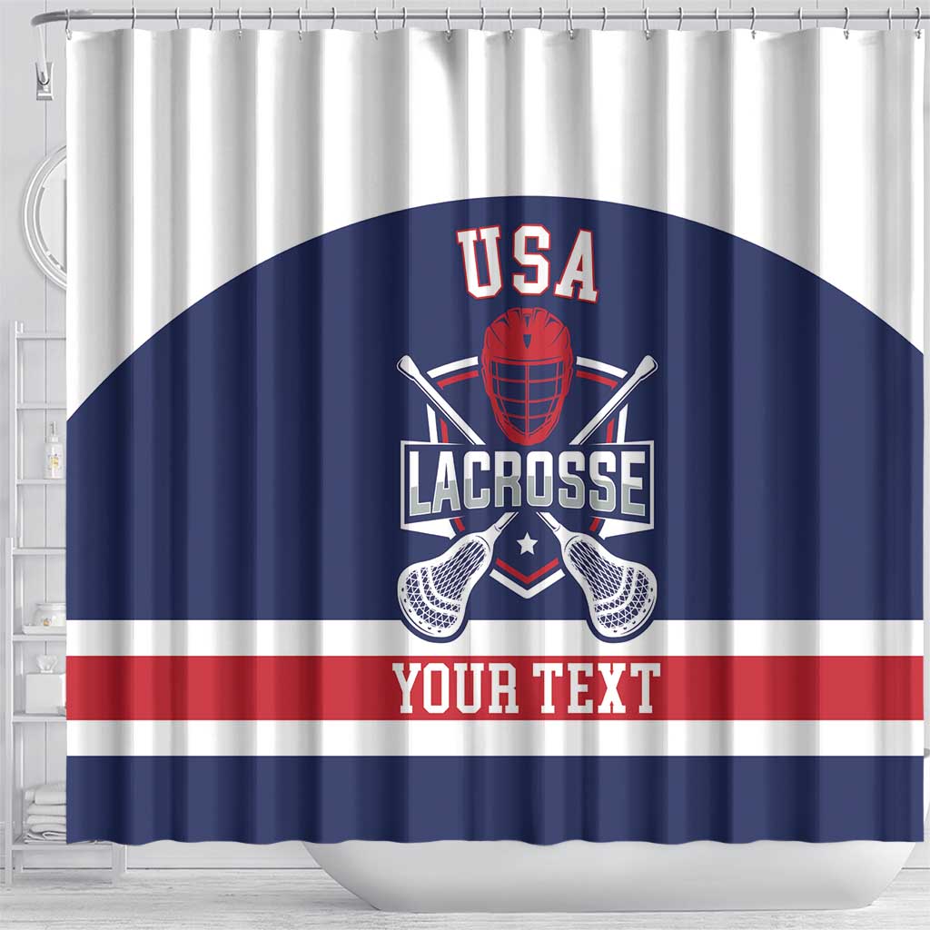 Custom United States Lacrosse Shower Curtain Go Champions Blue Version