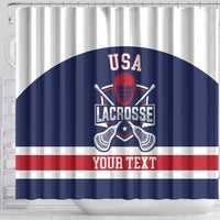 Custom United States Lacrosse Shower Curtain Go Champions Blue Version