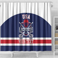 Custom United States Lacrosse Shower Curtain Go Champions Blue Version