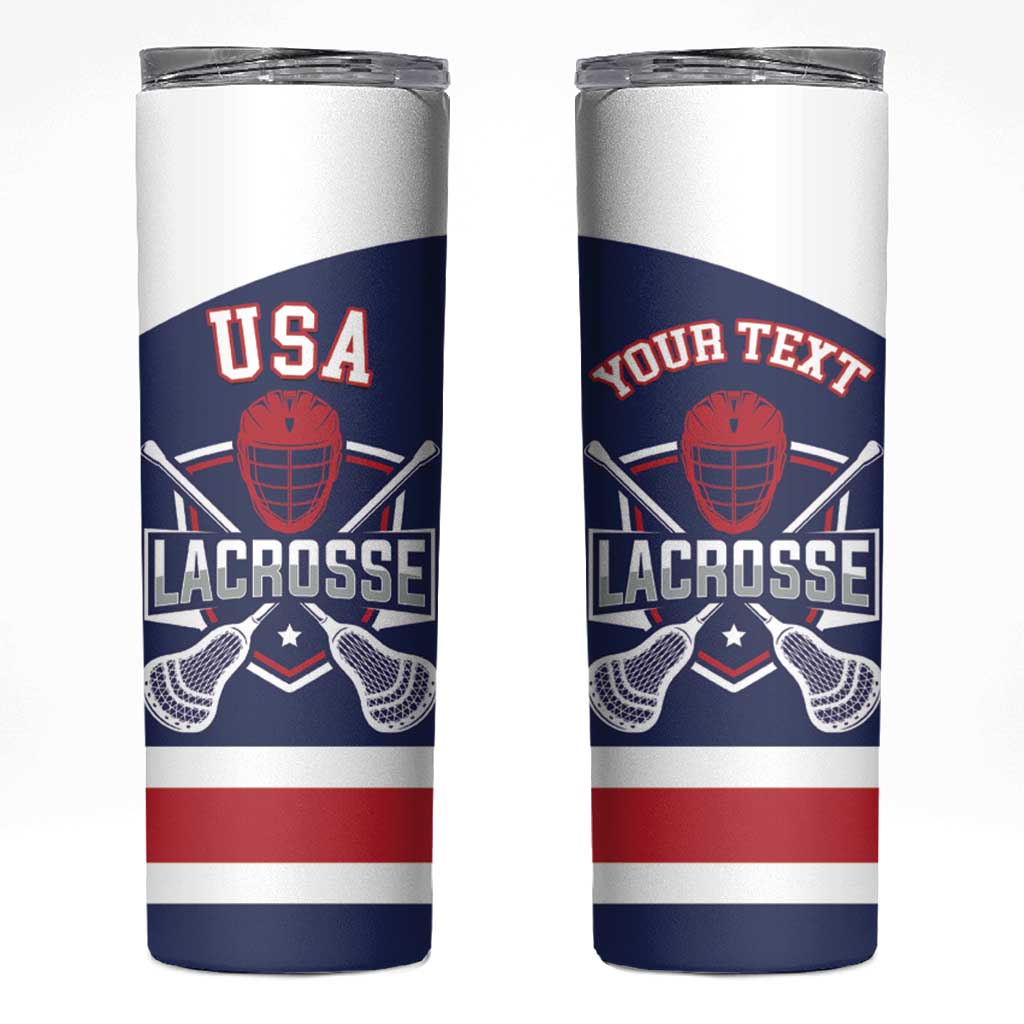 Custom United States Lacrosse Skinny Tumbler Go Champions Blue Version