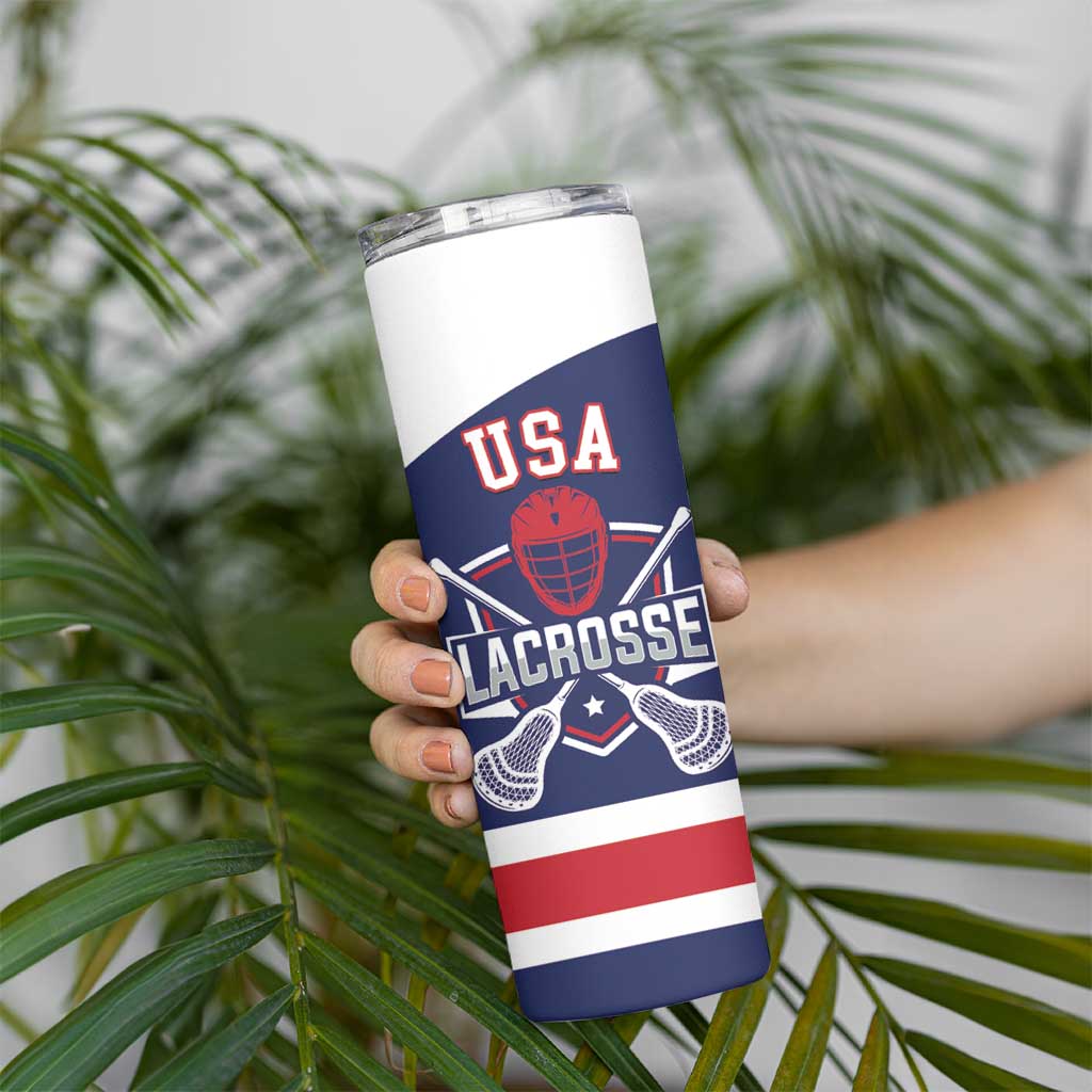 Custom United States Lacrosse Skinny Tumbler Go Champions Blue Version
