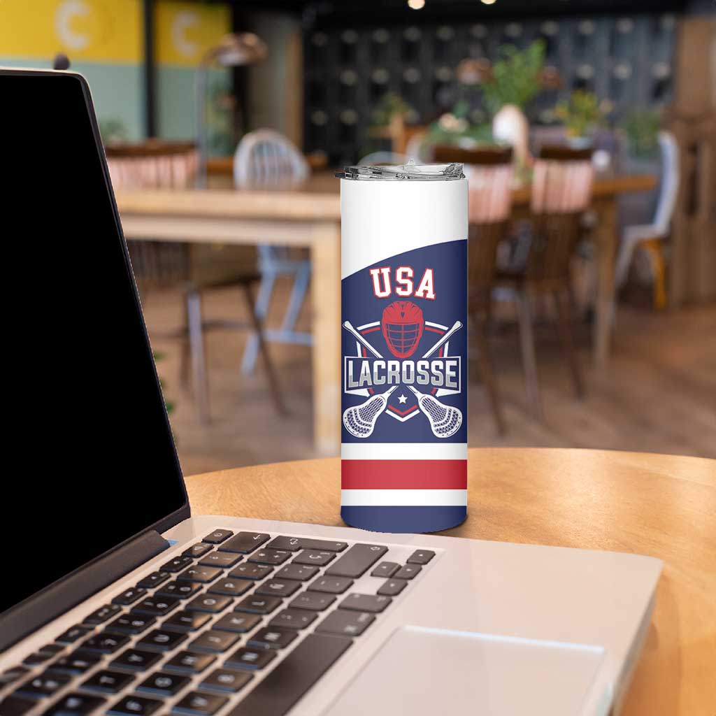 Custom United States Lacrosse Skinny Tumbler Go Champions Blue Version