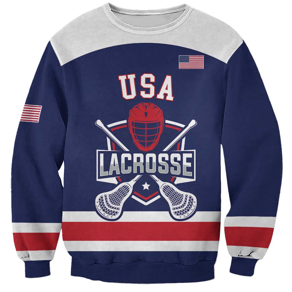 Custom United States Lacrosse Sweatshirt Go Champions Blue Version