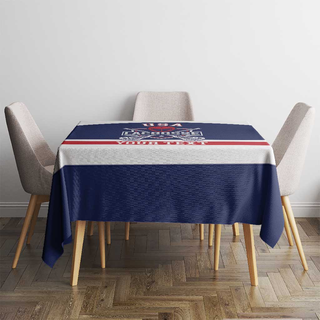 Custom United States Lacrosse Tablecloth Go Champions Blue Version