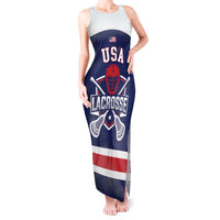 Custom United States Lacrosse Tank Maxi Dress Go Champions Blue Version