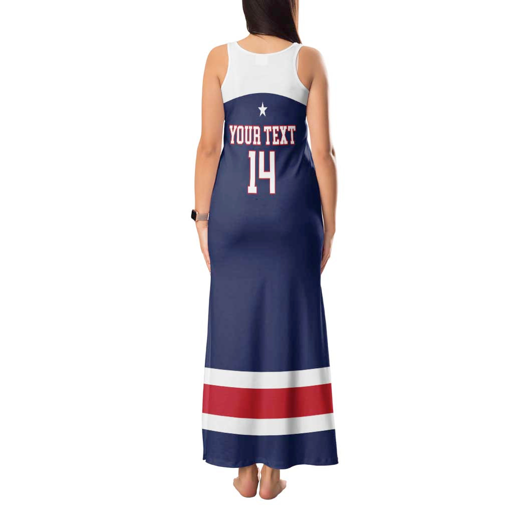Custom United States Lacrosse Tank Maxi Dress Go Champions Blue Version