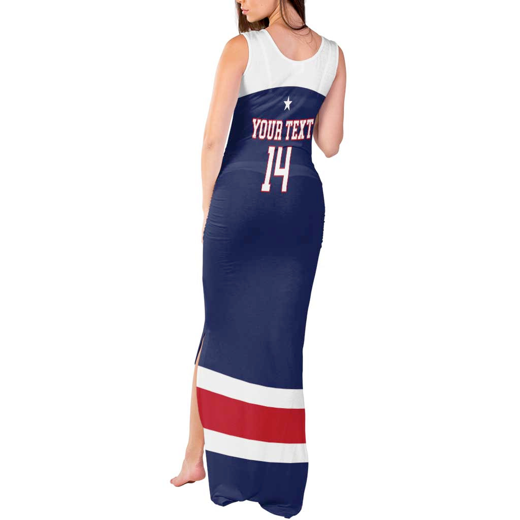 Custom United States Lacrosse Tank Maxi Dress Go Champions Blue Version