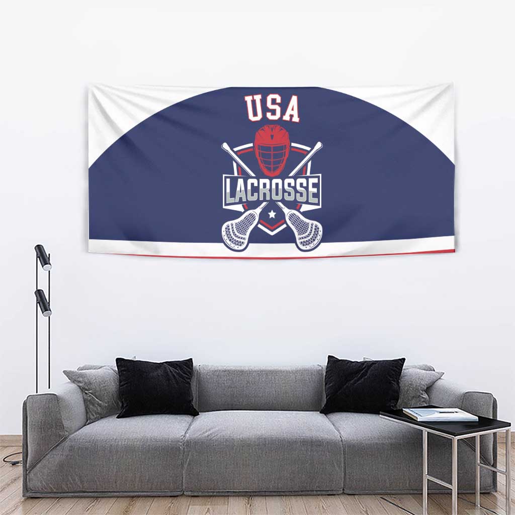 Custom United States Lacrosse Tapestry Go Champions Blue Version