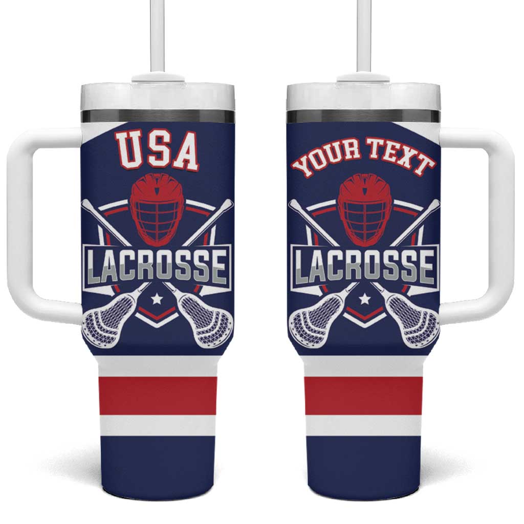 Custom United States Lacrosse Tumbler With Handle Go Champions Blue Version