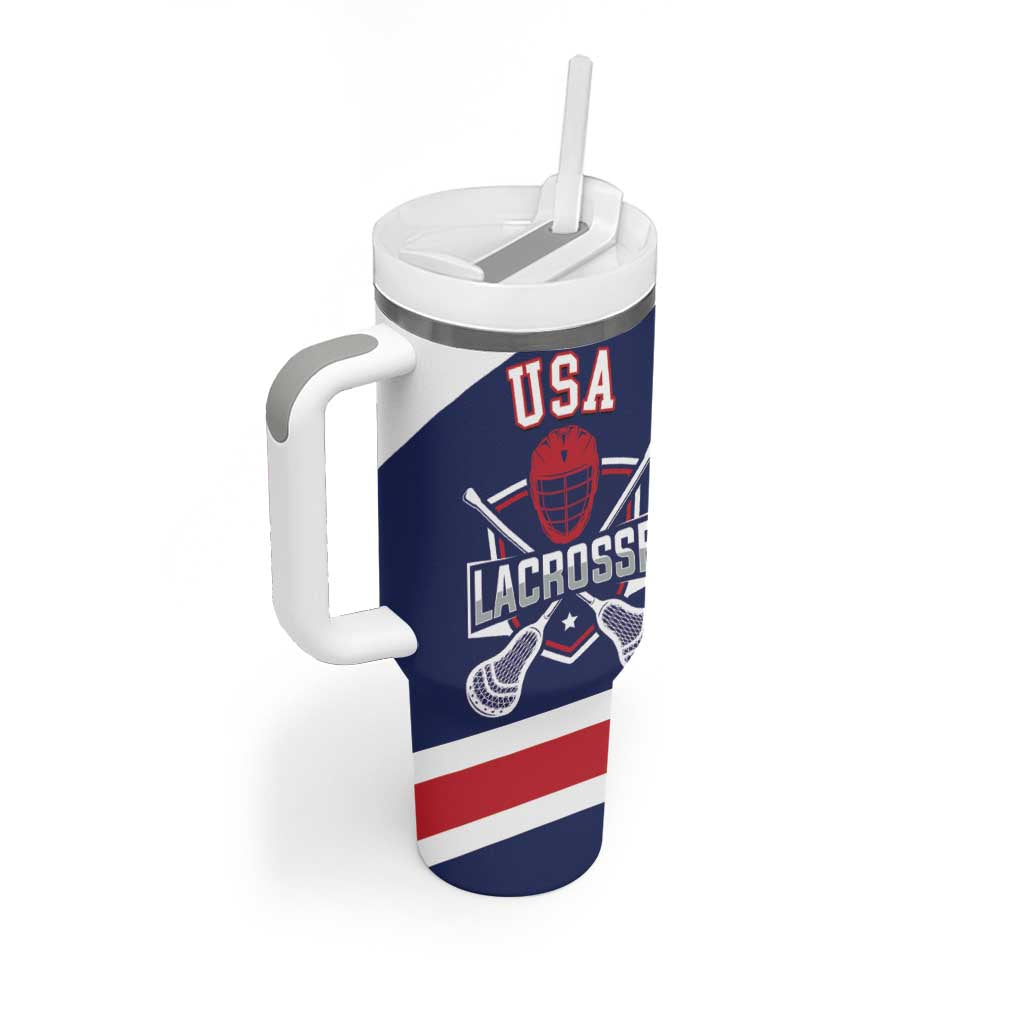 Custom United States Lacrosse Tumbler With Handle Go Champions Blue Version