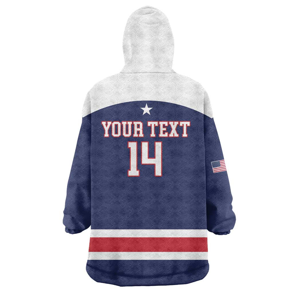 Custom United States Lacrosse Wearable Blanket Hoodie Go Champions Blue Version