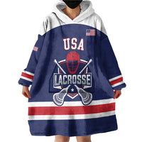 Custom United States Lacrosse Wearable Blanket Hoodie Go Champions Blue Version