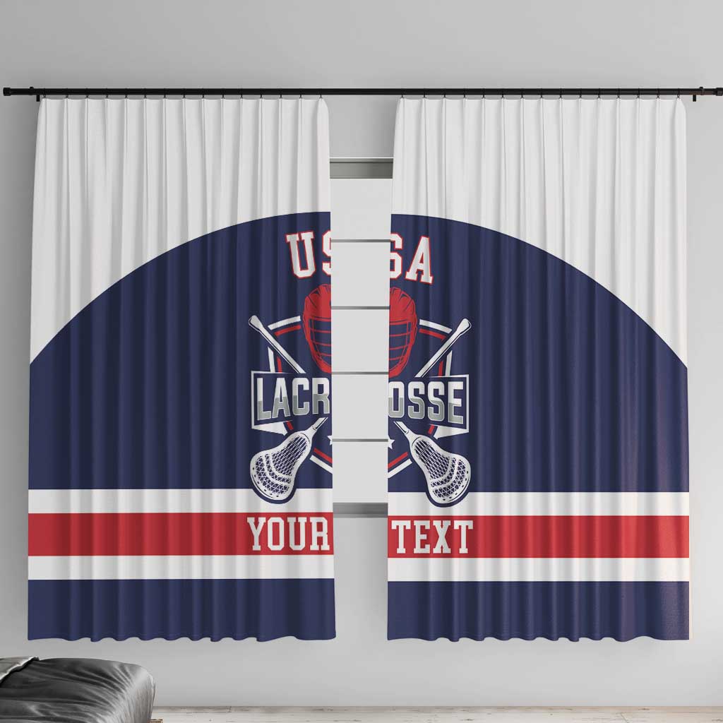 Custom United States Lacrosse Window Curtain Go Champions Blue Version