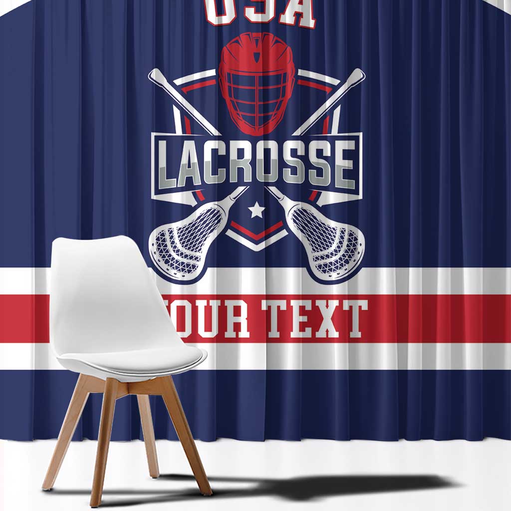 Custom United States Lacrosse Window Curtain Go Champions Blue Version