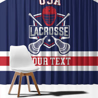 Custom United States Lacrosse Window Curtain Go Champions Blue Version