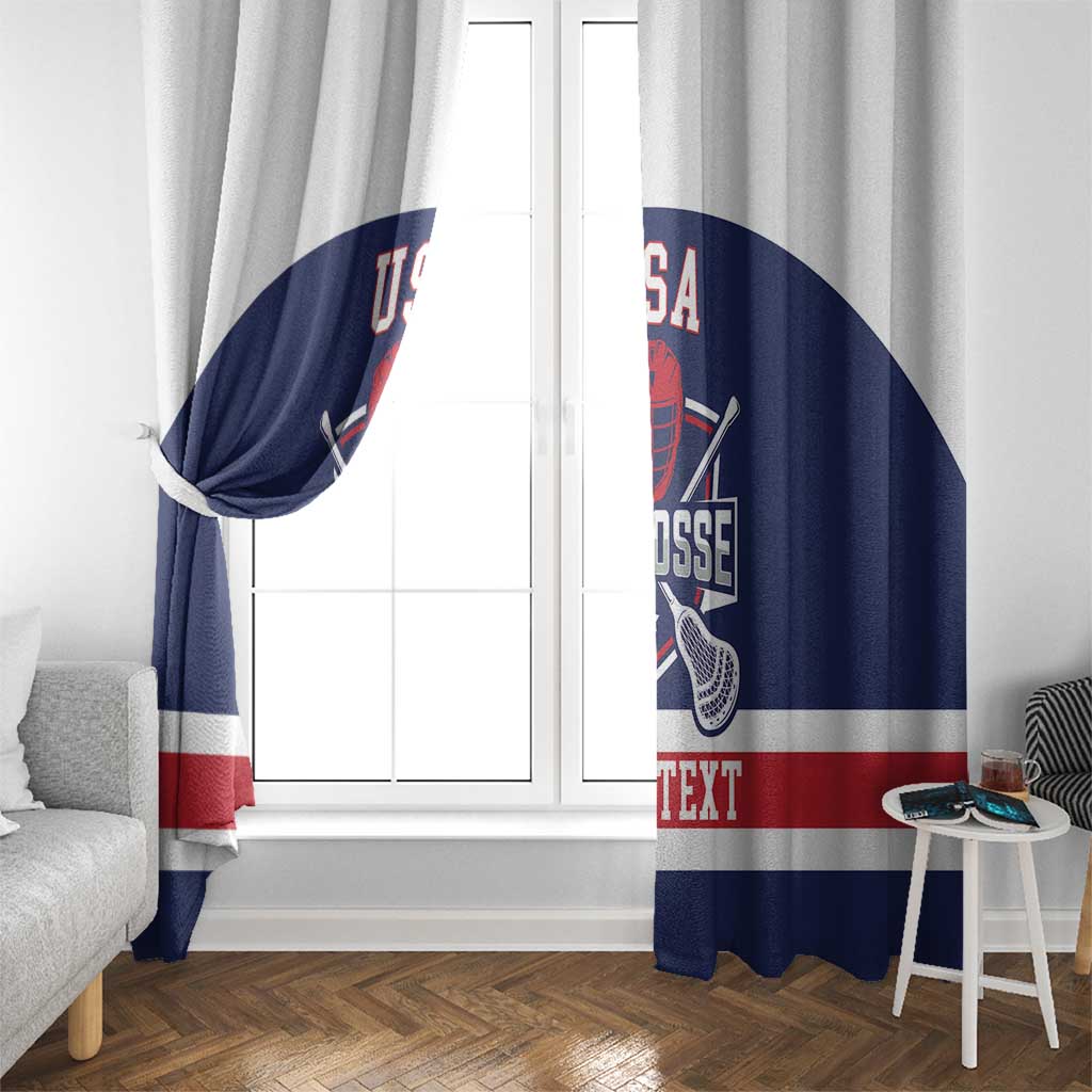 Custom United States Lacrosse Window Curtain Go Champions Blue Version
