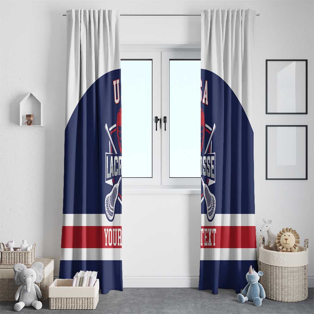 Custom United States Lacrosse Window Curtain Go Champions Blue Version