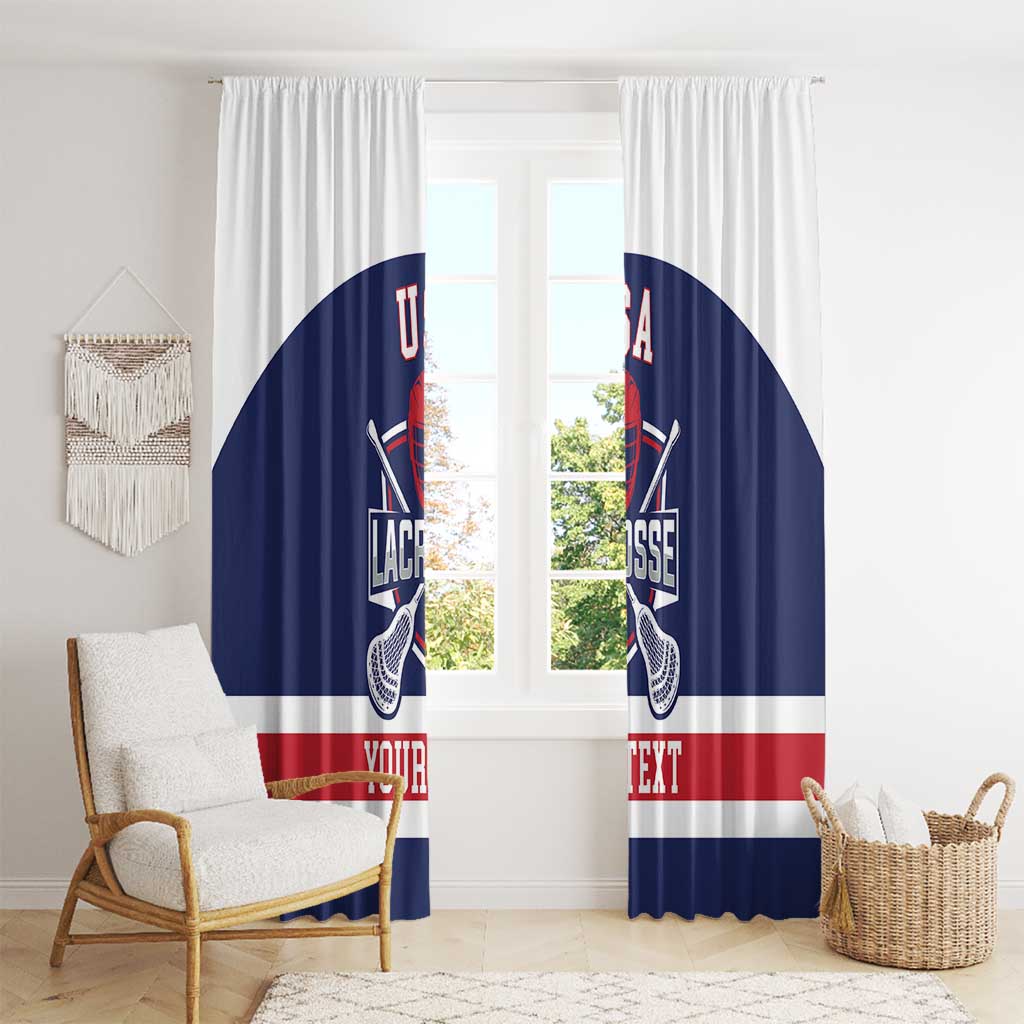 Custom United States Lacrosse Window Curtain Go Champions Blue Version