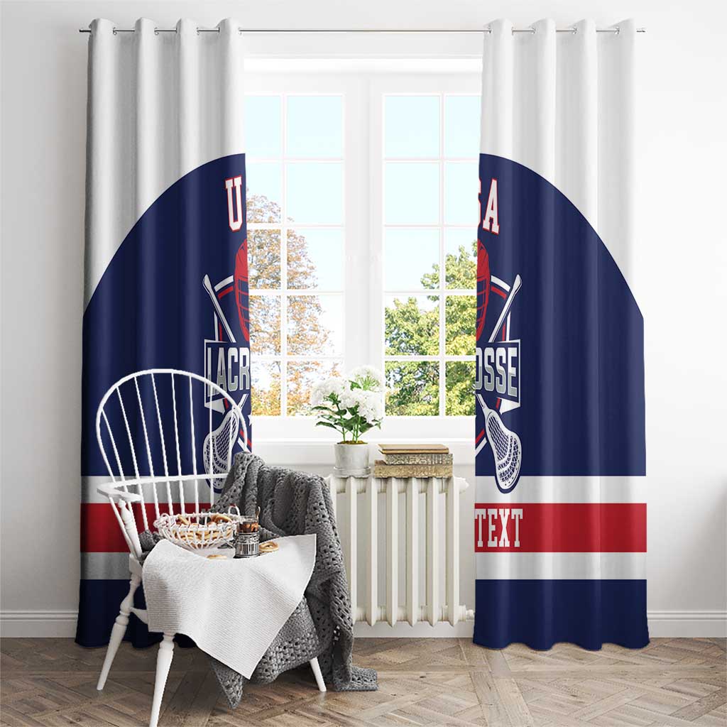 Custom United States Lacrosse Window Curtain Go Champions Blue Version