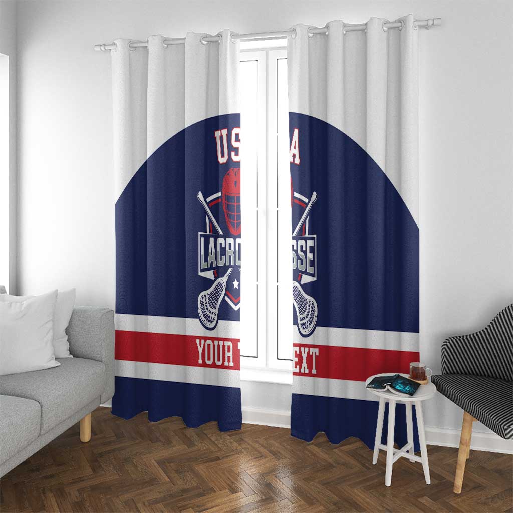 Custom United States Lacrosse Window Curtain Go Champions Blue Version