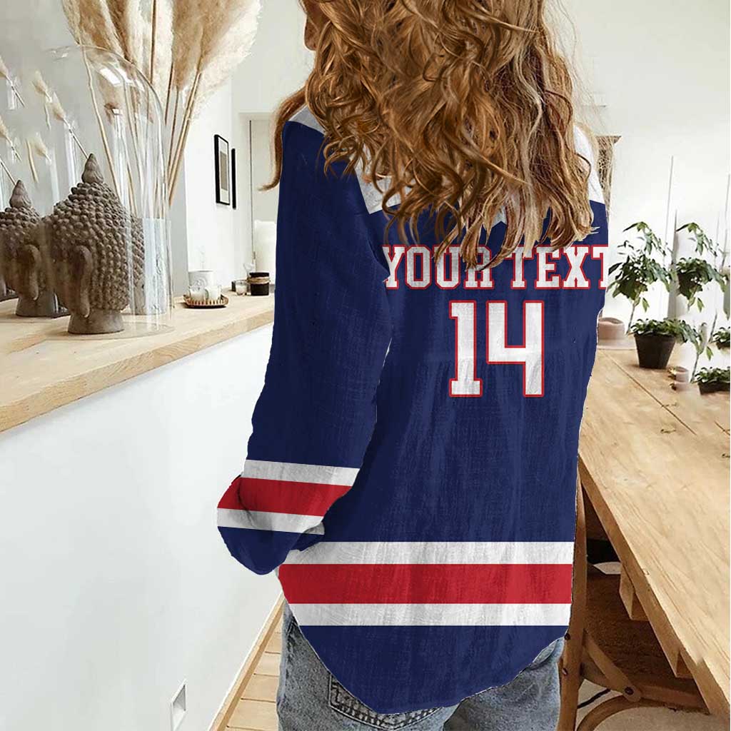 Custom United States Lacrosse Women Casual Shirt Go Champions Blue Version