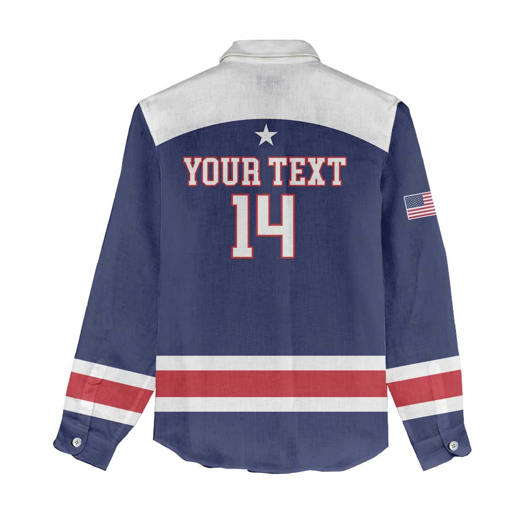 Custom United States Lacrosse Women Casual Shirt Go Champions Blue Version