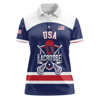 Custom United States Lacrosse Women Polo Shirt Go Champions Blue Version