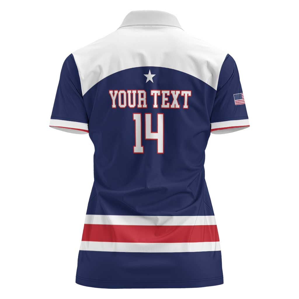 Custom United States Lacrosse Women Polo Shirt Go Champions Blue Version