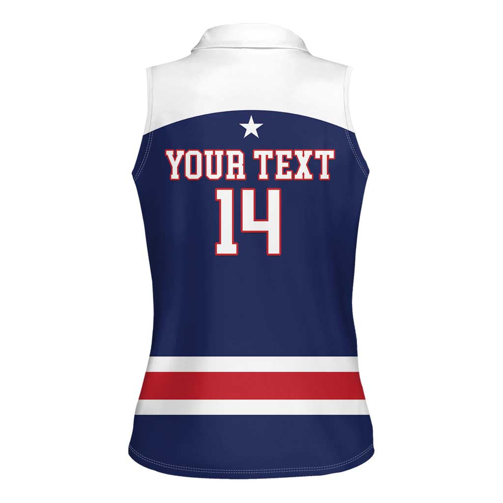 Custom United States Lacrosse Women Sleeveless Polo Shirt Go Champions Blue Version