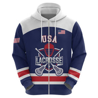 Custom United States Lacrosse Zip Hoodie Go Champions Blue Version
