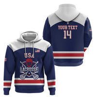 Custom United States Lacrosse Zip Hoodie Go Champions Blue Version