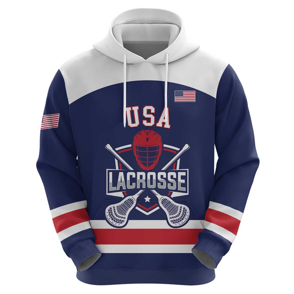 Custom United States Lacrosse Zip Hoodie Go Champions Blue Version
