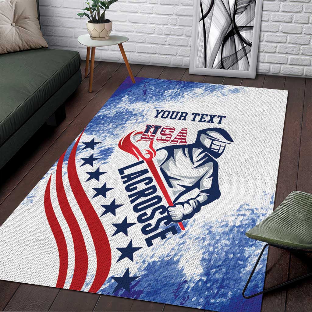 Custom United States Lacrosse Area Rug 2025 Grunge Style