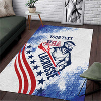 Custom United States Lacrosse Area Rug 2025 Grunge Style