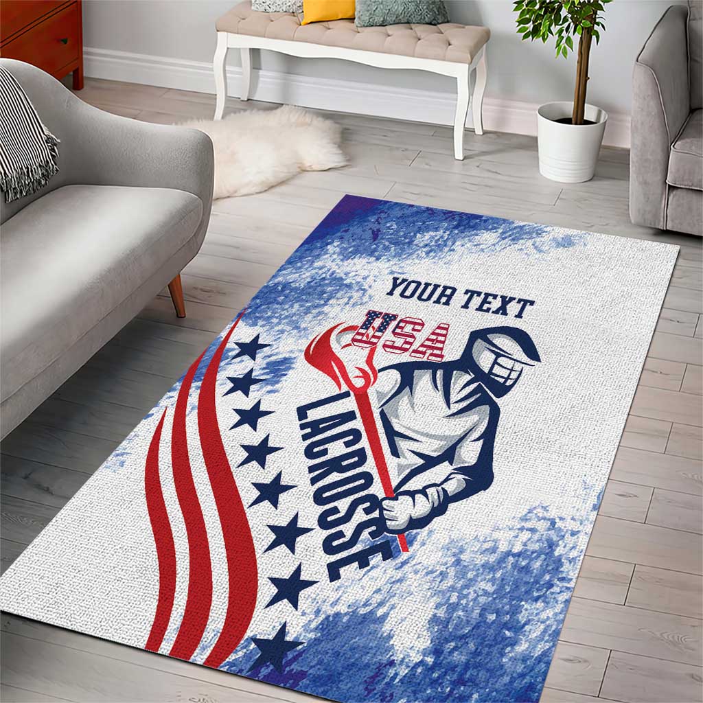 Custom United States Lacrosse Area Rug 2025 Grunge Style