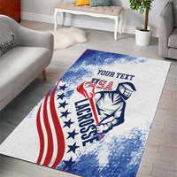 Custom United States Lacrosse Area Rug 2025 Grunge Style