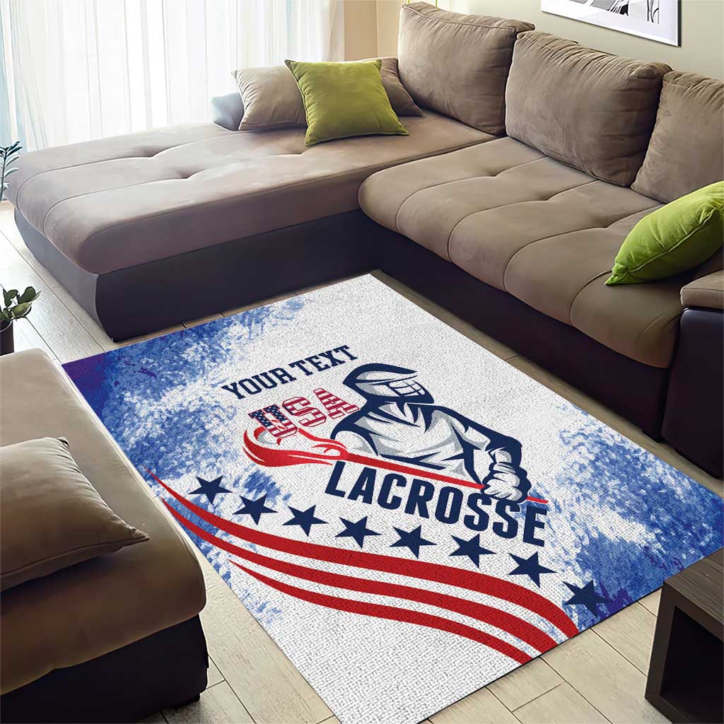 Custom United States Lacrosse Area Rug 2025 Grunge Style