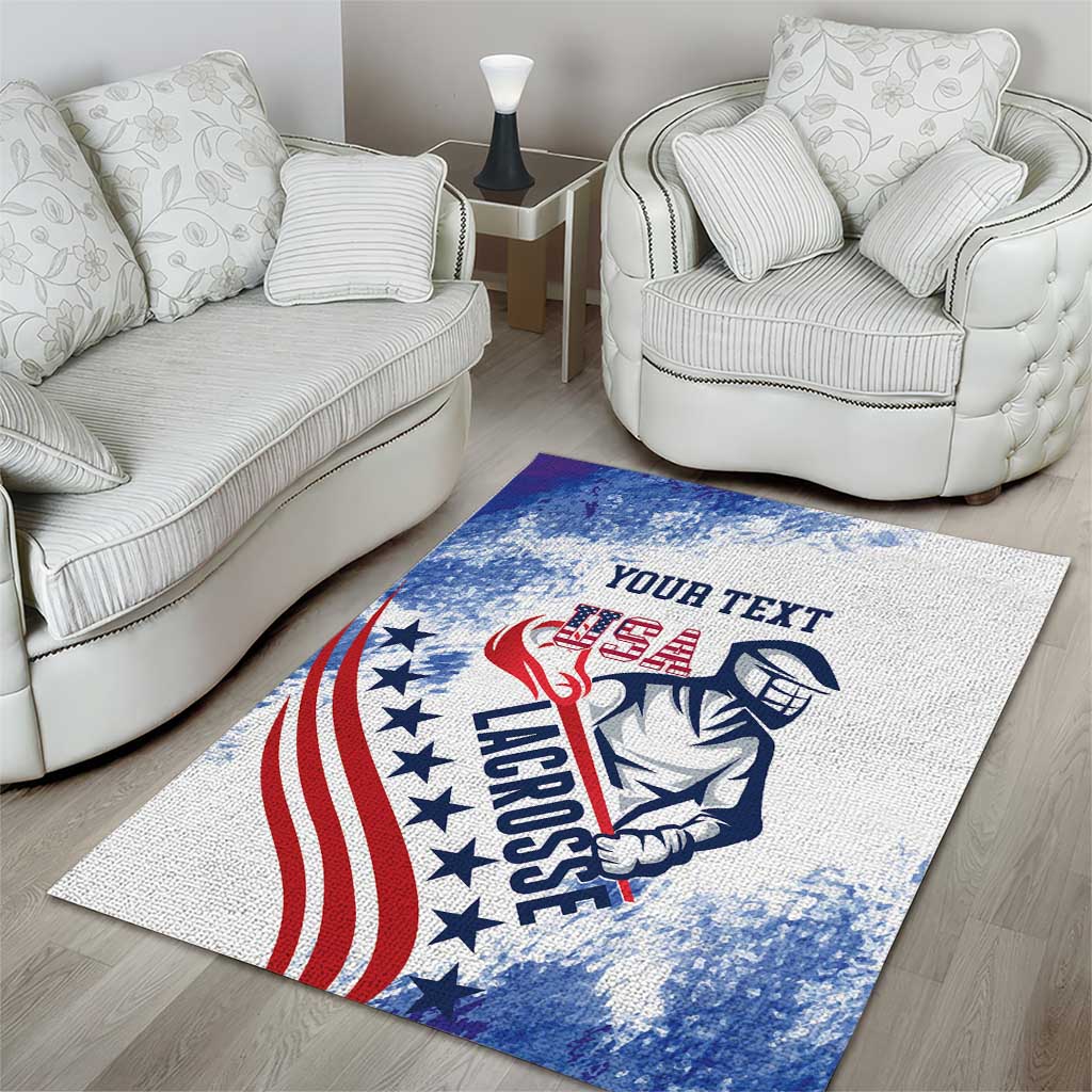 Custom United States Lacrosse Area Rug 2025 Grunge Style