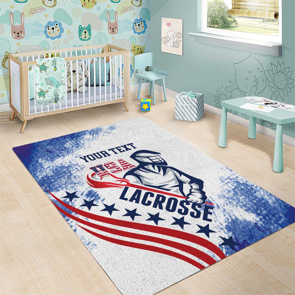 Custom United States Lacrosse Area Rug 2025 Grunge Style