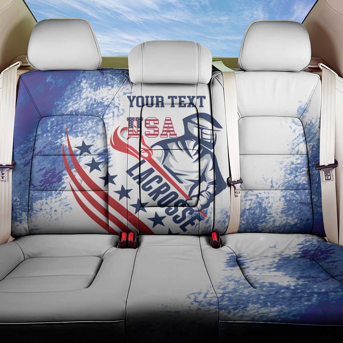 Custom United States Lacrosse Back Car Seat Cover 2025 Grunge Style