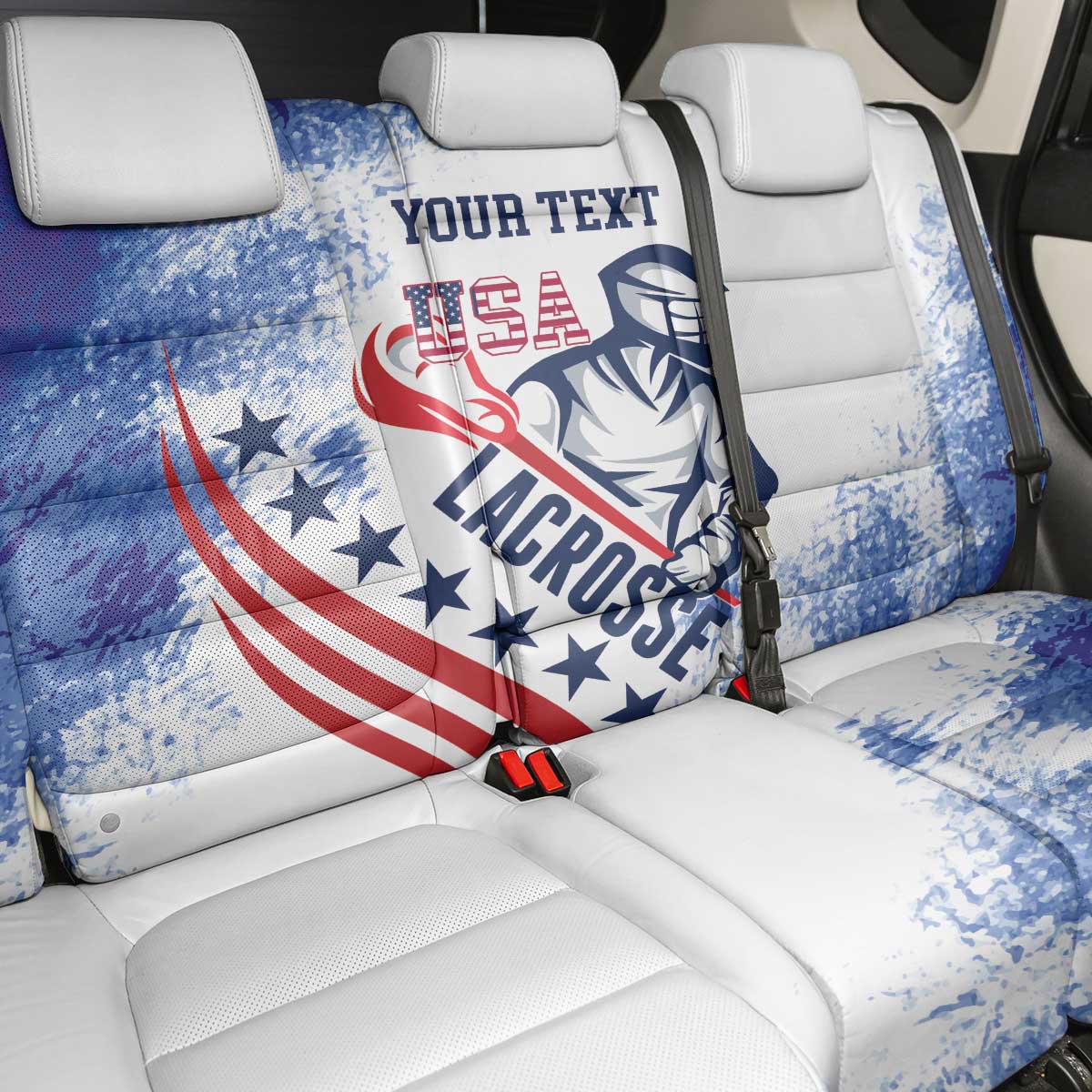 Custom United States Lacrosse Back Car Seat Cover 2025 Grunge Style