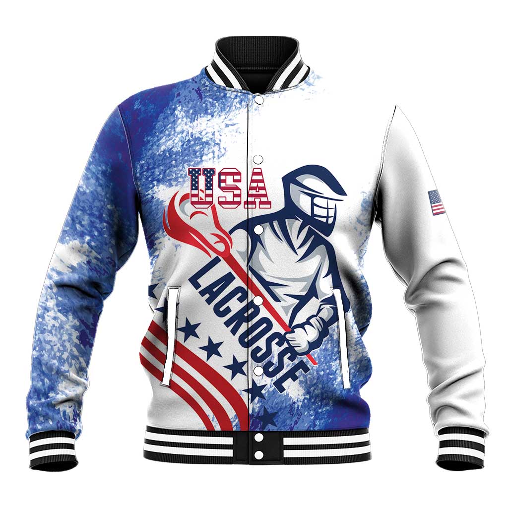 Custom United States Lacrosse Baseball Jacket 2025 Grunge Style