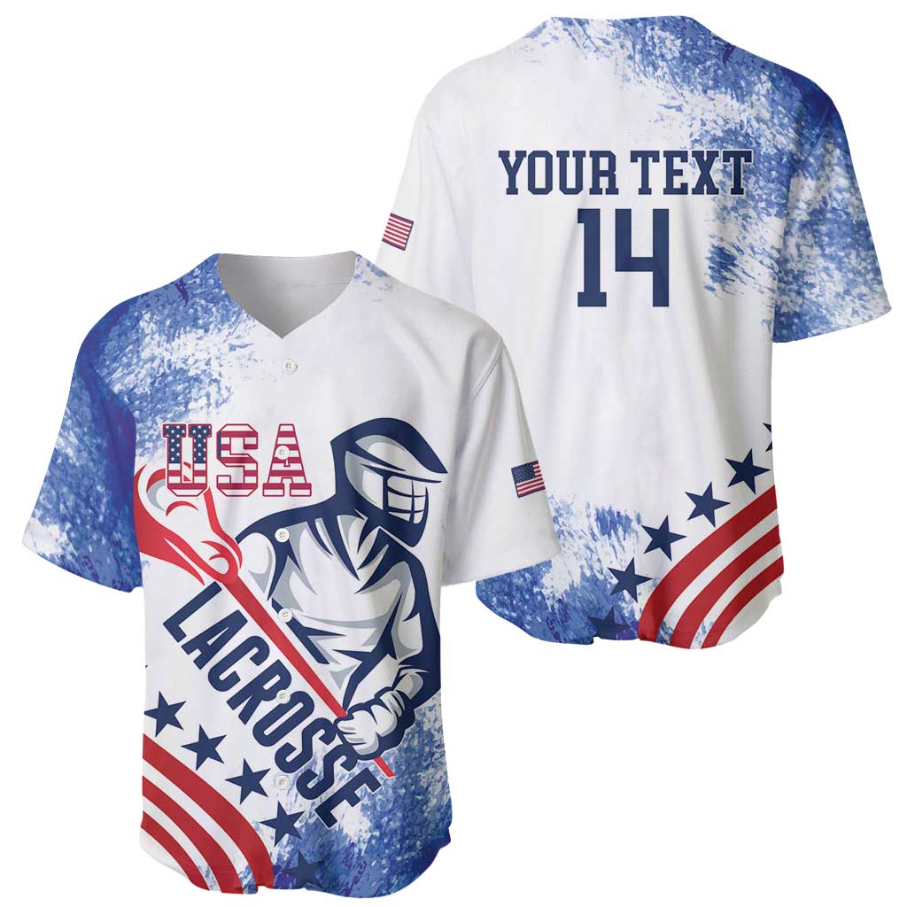 Custom United States Lacrosse Baseball Jersey 2025 Grunge Style