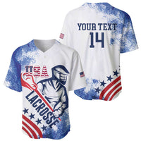 Custom United States Lacrosse Baseball Jersey 2025 Grunge Style